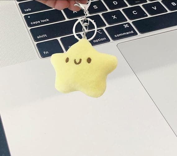 TVRTFQ Stocking Stuffers, 2 Pieces Cute Star Plush Keychains Cure Squeaky Doll Kawaii Backpack Pendant Girly Heart Little Stars Car Keychain Birthday Gifts for Friend, Christmas Gifts thumbnail 5