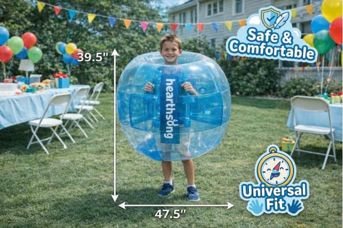 HearthSong Inflatable Bumper Balls for Kids, 2-Pack Wearable Bubble Bumpers, 47.5-Inch Outdoor Body Bouncers for Backyard Play, Parties, Tumbling and Active Family Fun thumbnail 3