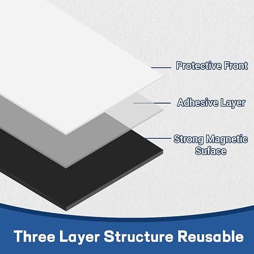 TZSTARJIMAG Magnetic Sheets with Adhesive Backing,8.5" x 11"(Pack of 16) | ,30 mil Thick Cuttable Flexible Magnet Sheets for DIY Crafts,Photos and Stickers,Magnetic Paper with Strong Self Adhesive thumbnail 3