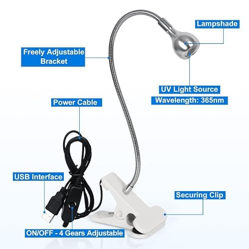 AORAEM UV Nail Lamp LED Nail Manicure Dryer Curing Light with Gooseneck and Clamp for Gel Nails thumbnail 4