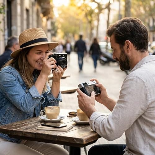 FUJIFILM X100VI Digital Camera with 40MP APS-C Sensor, 23mm f/2 Lens, IBIS, Hybrid Viewfinder, Compact Street Photography & Travel Camera (Silver) Bundle with Soft Case and 32GB Memory Card thumbnail 7