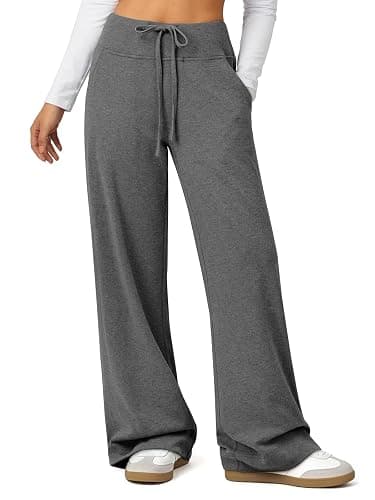 ATHMILE Womens Wide Leg Sweatpants Baggy High-Waisted Drawstring Sweat Pants Fashion Comfy Joggers with Pockets - Image 1