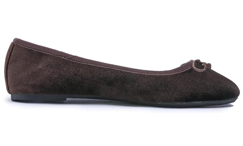 FEVERSOLE Women's Ultra Soft Colorful Memory Foam Cushioned Faux Suede Home Ballet Flats thumbnail 4