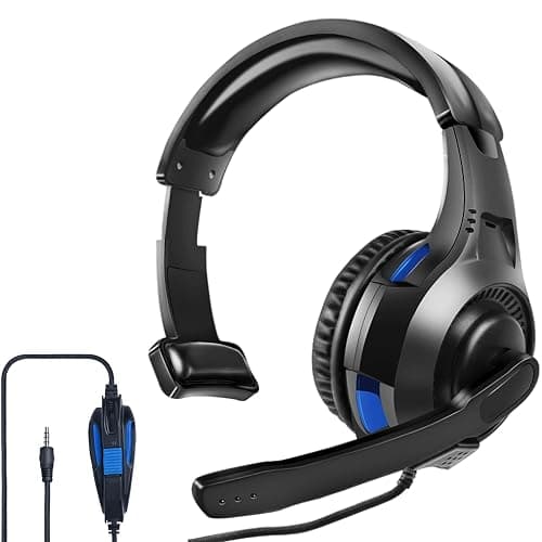 One Ear Headset with Mic for PS5/PS4/Xbox One/Xbox Series X/S/Nintendo Switch/Lite/Steam Deck, Gaming Headphone with Microphone Control, 3.5MM Wired Unilateral Chat Headset for Laptop/Tablets/Phone/PC - Image 1