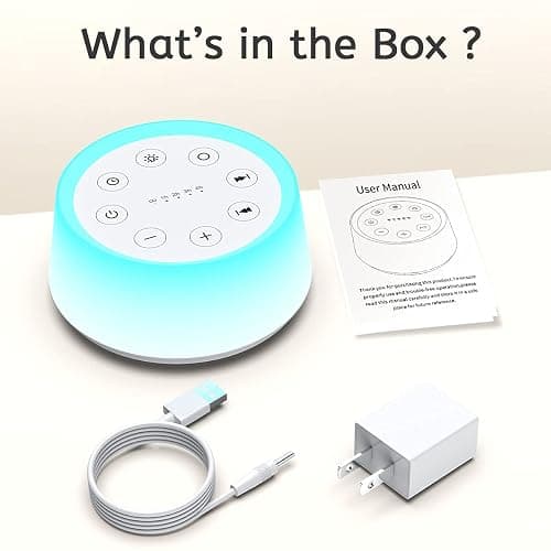 ColorsNoise Sound Machine and White Noise Machine with 30 Soothing Sounds with 12 Colors Baby Night Light with Memory Function (T-White) thumbnail 6