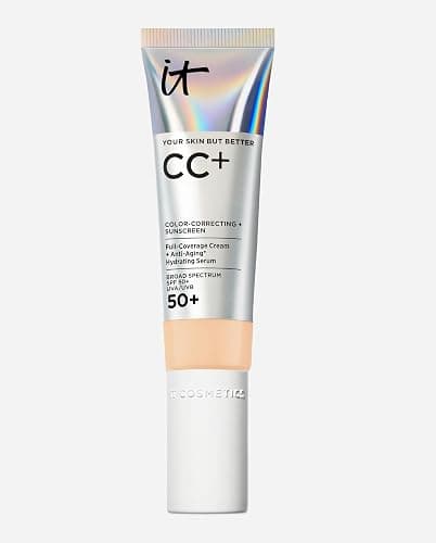 IT Cosmetics CC+ Cream with SPF 50+ Full Coverage Foundation Natural Finish | Color Correcting Foundation + Concealer - Anti-aging Hydrating Serum, Hyaluronic Acid + Niacinamide, Perfect for Mature Skin thumbnail 14