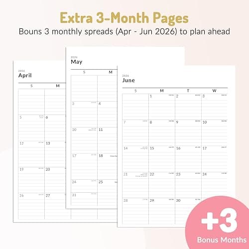 Forvencer Academic Planner 2026-2027, Hardcover Calendar Planner Weekly & Monthly, July 2026 - June 2027, 8.5" x 11", Daily Agenda with Tabs, College School Organizer for Student Teacher, Pink thumbnail 6