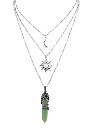 Sacina Gothic Emo Grunge Crescent Moon Choker, Moon Sun Star Choker Necklace, Goth Gothic Necklace, Halloween Christmas Jewelry Gift for Women - Image 1