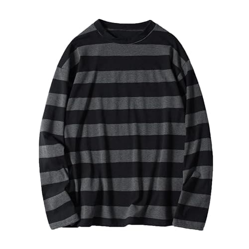 Unisex Oversized Stripe Long Sleeve T Shirts Gothic Harajuku Loose Crew Neck Summer Tee Tops thumbnail 3