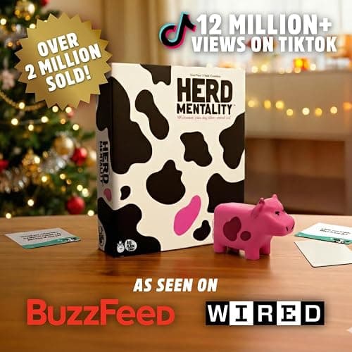 Herd Mentality: Udderly Funny Family Board Game | Easy & Fun for Big Groups of 4-20 Players | Includes 20 Extra Exclusive Questions thumbnail 3