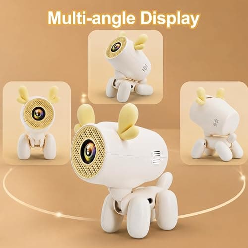 Mini Projector, Cartoon Dog Smart Projector with Wifi 6 and Bluetooth 5.1, Full HD 4K Support, Portable Projector Android 11, 160ANSI Auto Keystone Correction 130" Screen thumbnail 5