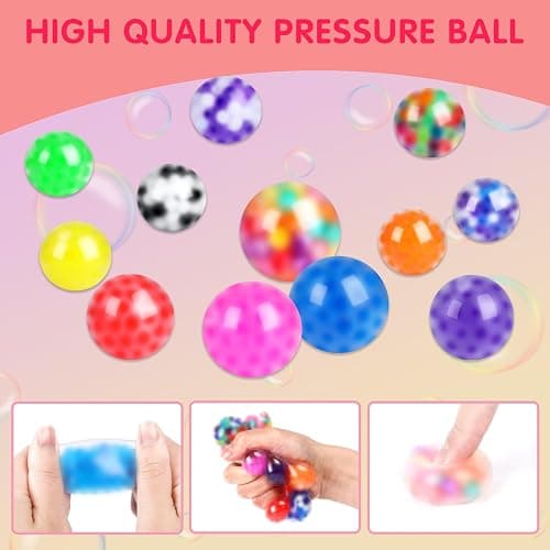 VISCOO 24 Pack Stress Balls, Squishy Ball, Squeeze Balls for Adults, Anti-Anxiety and Fidget Balls to Relax, Party Favors, Birthday Gifts, Goodie Bag Stuffers thumbnail 4