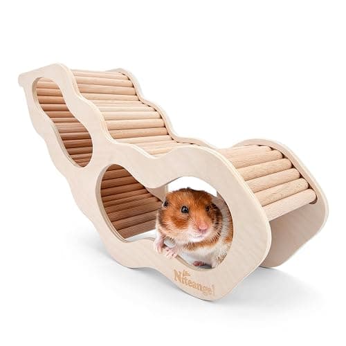 Niteangel Hamster House w/Climbing Ladder for Hamsters Gerbils Mice or Similar-Sized Pets (Secret Peep Tunnel Hamster Hut) - Image 1