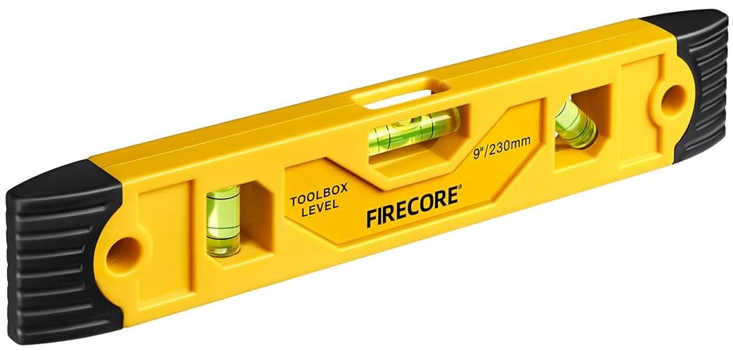 Torpedo Level Magnetic, Firecore 9 Inch Shockproof Small Leveler Tool with 3 Bubble Spirit Level 45 90 180 Degree, Construction Levelers for Hanging Pictures Install Shelf Home Renovation - Image 1