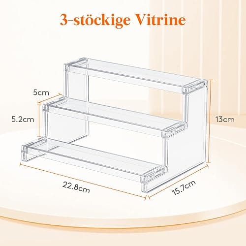 Lifewit 3-stufiger Klarer Display Ständer, 22,8 x 15,7 x 13 cm Kunststoff Schminktisch Organizer, Gestufter Präsentationsstand für Make-up/Figuren/Cupcake/Nagellack, Dekorieren Riser Display Regal thumbnail 3