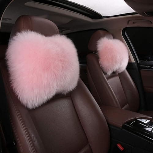 SPANICE Car Headrest Pillow Interior Head Neck Cushion Auto Protector Neck Rest Pillows Car Decor Accessories (Pink) thumbnail 2