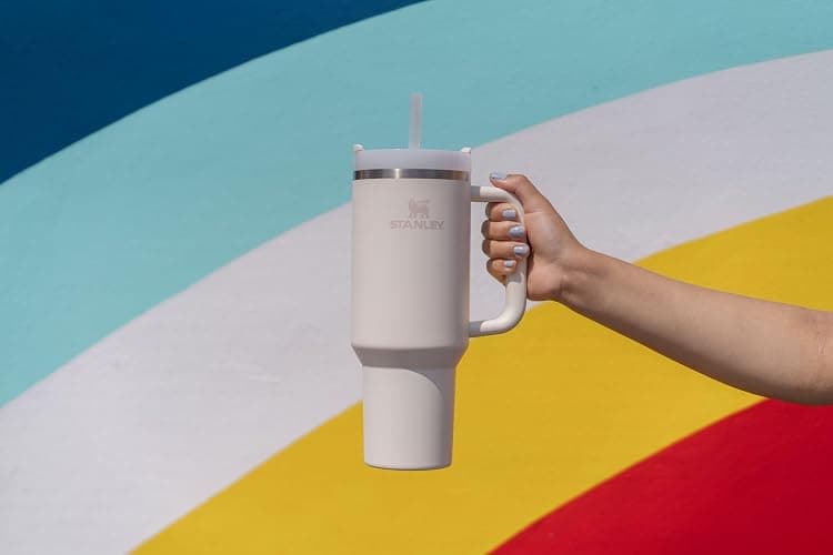 STANLEY Quencher H2.0 Tumbler with Handle and Straw 40 oz | Flowstate 3-Position Lid | Cup Holder Compatible for Travel | Insulated Stainless Steel Cup | BPA-Free | Cream 2.0 thumbnail 9
