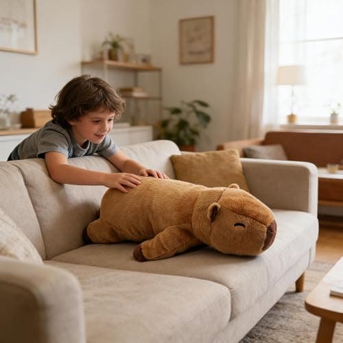 WESOPAN 3.3 lbs Weighted Capybara Stuffed Animals, 24 Inch Giant Capybara Weighted Plush Cute Soft Teddy for Kids Adults thumbnail 4
