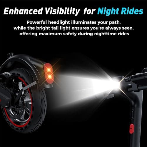 iScooter Electric Scooter, 8.5-10" Tires 30-50KM Range 350-500W Motor Fast Electric Scooter for Adults with APP Control,Multiple Speed Modes, Electronic & Disc Brakes,Foldable Portable E-Scooter - i9(8.5" Tires-30KM) thumbnail 5
