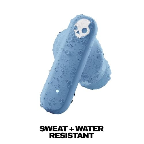 Skullcandy Smokin’ Buds Wireless Earbuds, Bluetooth Headphones, Noise Isolating Fit, Up to 20 Hours Battery, IPX4 Sweat and Water Resistant, Microphone for iPhone Android - Preppy Blue thumbnail 4