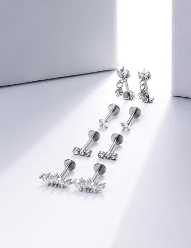 Lsnevsie 14K Gold Filled 20G 18G 16G Threadless Flat Back Earrings Studs Surgical Stainless Steel Push In Nose Rings Studs Tragus Forward Helix Conch Cartilage Earrings Piercing Jewelry For Women Men thumbnail 4