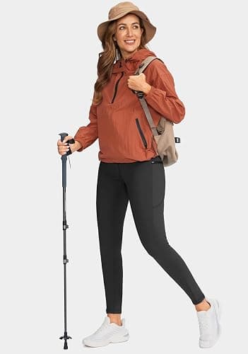 SANTINY Women's Fleece Lined Winter Leggings Water Resistant High Waisted Thermal Hiking Running Warm Pants Women Pockets thumbnail 6