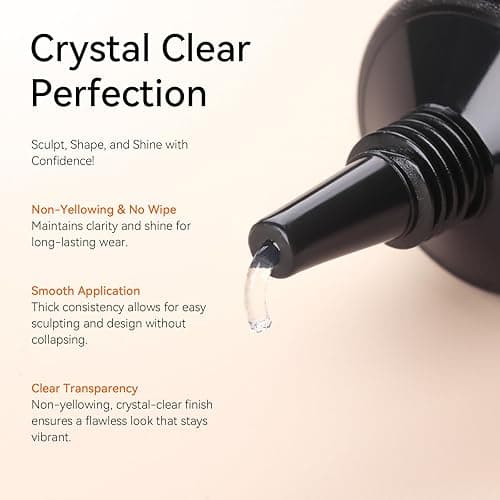 Makartt 3D Gel Nail Art, Sculpting Gel Glue for Drawing, Molding, Sculpture, Gems and Decoration, No Wipe Clear Gel Polish for DIY Nail Designs, 15g thumbnail 9