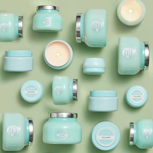 Capri Blue Volcano Scented Candles - Luxury Glass Jar Candles for Home Scented with Tropical Fruit & Sugared Citrus - Soy Wax Blend - Capri Blue Volcano - Aqua Color (19 oz) thumbnail 6