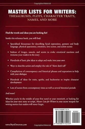 Master Lists for Writers: Thesauruses, Plots, Character Traits, Names, and More thumbnail 2