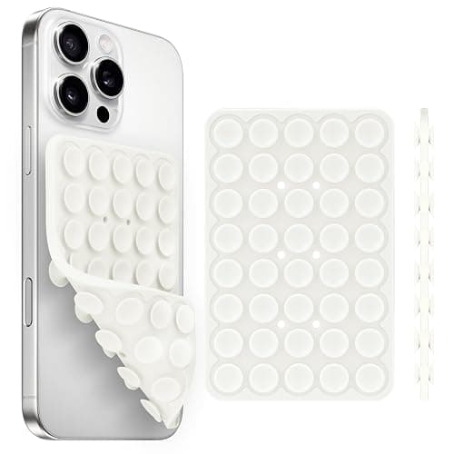 Yojaro Silicone Suction Cup Phone Case Mount Double Sided, Phone Accessories Hands-Free Strong Grip Holder for Selfies and Videos, Silicon Phone Stand for iPhone and Android White - Image 1