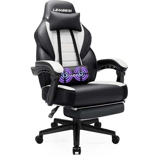 LEMBERI Gaming Chairs with Footrest,Ergonomic Video Game Chairs for Adults,Big and Tall Gaming Chair 400lb Weight Capacity, Racing Style Gaming Computer Gamer Chair with Headrest and Lumbar Support - Image 1