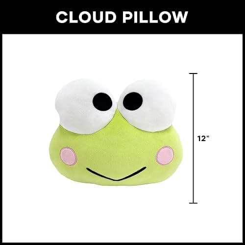 Northwest Keroppi Hello Keroppi Cloud Pillow 12" – Plush Kids Stuffed Toy, Cartoon Character, Bedroom Decor, Gift for Girls & Boys thumbnail 2