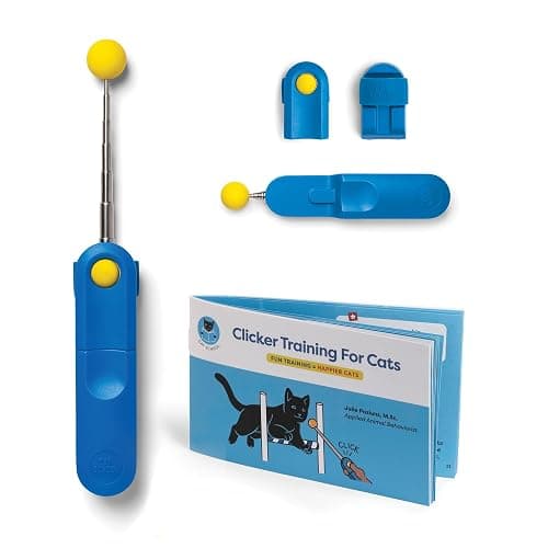 Cat Training Clicker with Detachable Wearable Finger Clicker & Target Stick – Positive Reinforcement Training Tool for Cats – Ideal for Behavior, Tricks & Enrichment - Image 1