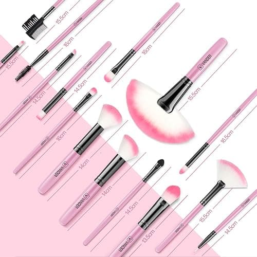 Makeup Brushes, VANDER 32pcs Makeup Brush Set Professional Soft Synthetic Foundation powder concealer blending Make up Brushes, eye shadow blush face brush set, Pink thumbnail 6