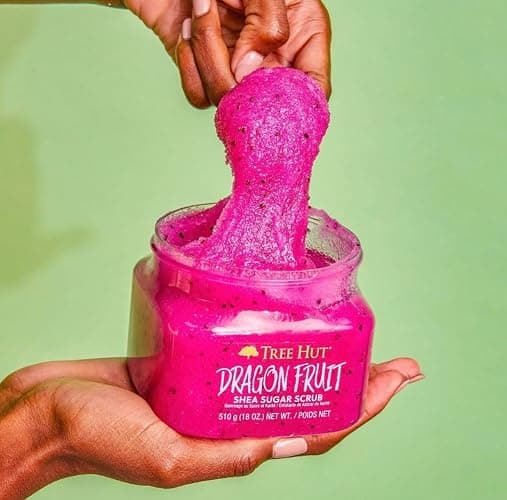 Tree Hut Dragon Fruit Shea Sugar Scrub, Exfoliating, Hydrating & Moisturizing Body Scrub with Shea Butter & Nourishing Essential Oils, Smooth & Soften Skin, 18 oz thumbnail 4