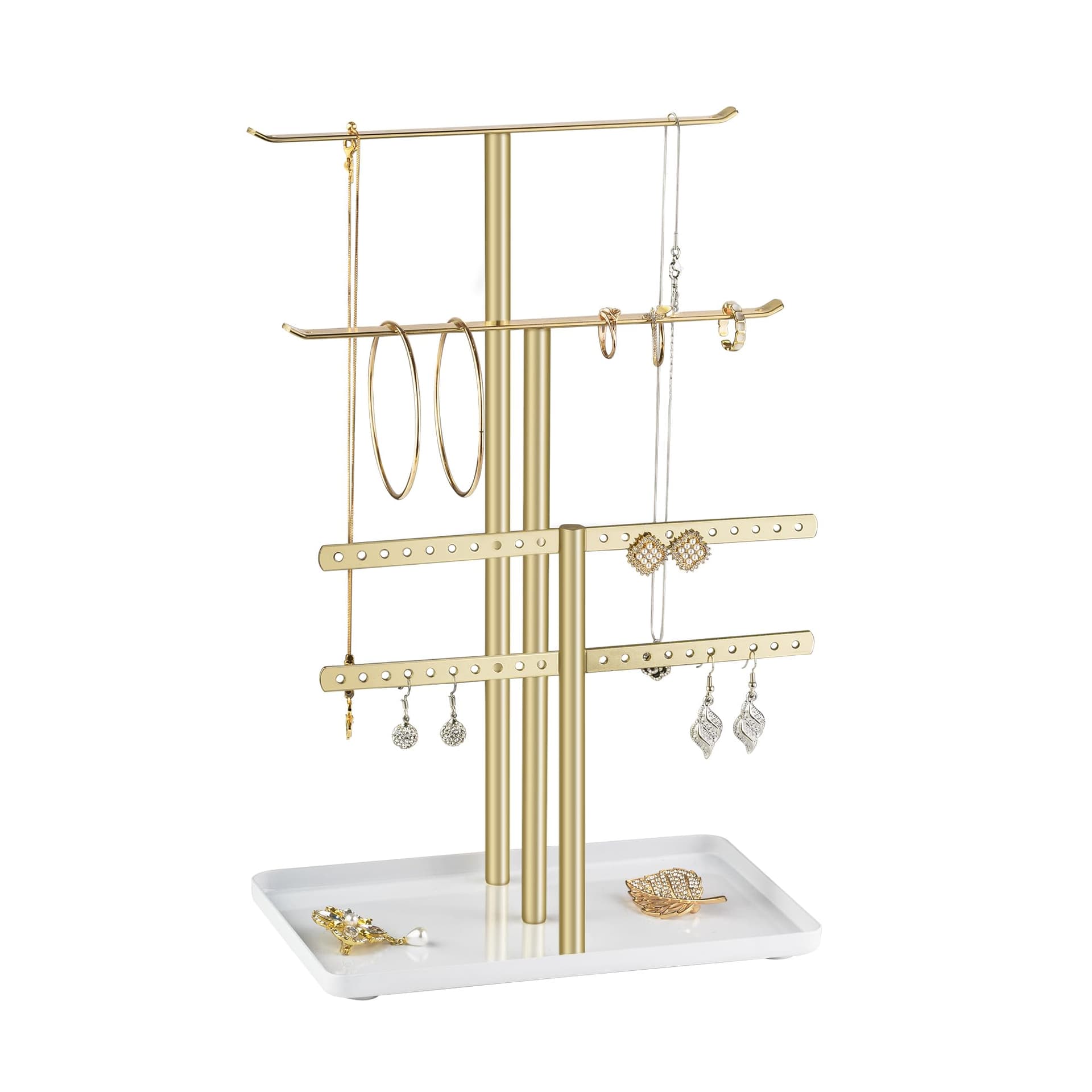 Jewelry Organizers,Jewelry Stand 32cm High,4 Layers,Sturdy Jewelry Storage,Jewelry Holder,Jewelry Tray,Gold - Image 1