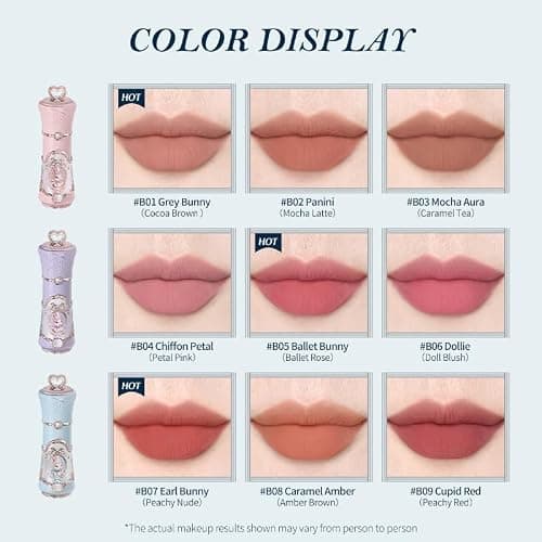 Flower Knows Bunny Garden Cloud Lip Cream, Deep Rose Mauve | Velvet Matte Lip Color, Transfer-Resistant Lightweight Hydrating Formula, Vegan (B09 Cupid Red) thumbnail 7