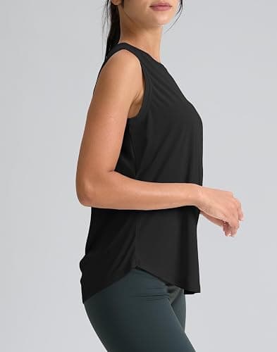 SANTINY Women's Sleeveless Workout Tops Breathable Lightweight Active Tennis Yoga Shirts Athletic Running Tank Tops for Women thumbnail 3