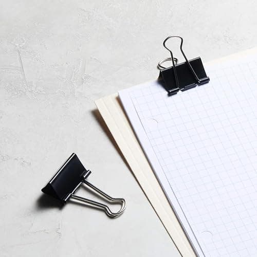 Amazon Basics Sturdy Binder Clips, Office Supplies, Medium 1.25 inches, Document Organizing, Sturdy Steel, Black, 24 Count (2 Pack of 12) thumbnail 13
