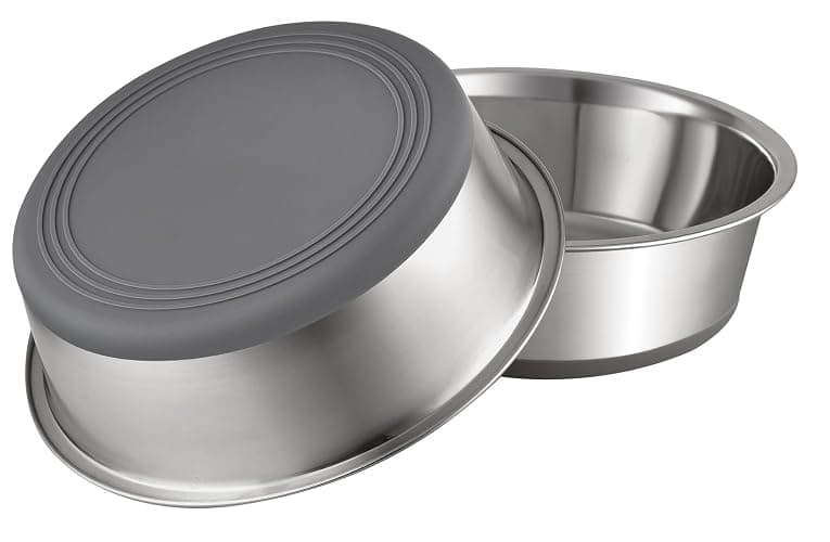 PEGGY11 Nonslip Stainless Steel Dog Cat Bowls, 2 US Cup Each, 2 Pack | No slide silicone bottom, Dishwasher safe, Easy to clean, Stackable design - Image 1