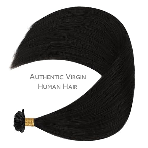 WENNALIFE U Tip Hair Extensions Human Hair, 50g 50s 14 Inch Jet Black Remy Hair K Tip Hair Extension Real Human Hair Invisible Straight Keratin Hair Extensions thumbnail 6