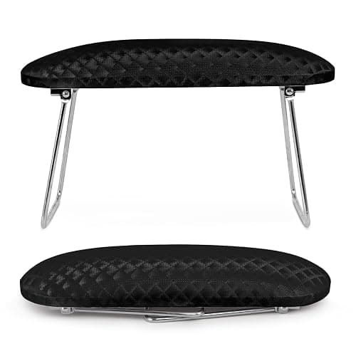Krofaue Arm Rest for Nails Tech, Professional Microfiber Leather Nail Hand Rest Stand Arm Rest for Acrylic Nails Cushion Hand Holder with Non-slip - Nail Technician Use Must Have (Black) - Image 1