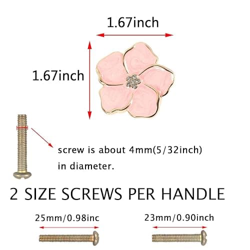 LLDYNW 4 pcs Petal Handles Colorful Drawer Knobs Flower Petal Cabinet Dresser Knobs for Girl's Room Dresser Cupboard Drawer Wardrobe Decorative Furniture Knobs (Pink) thumbnail 3