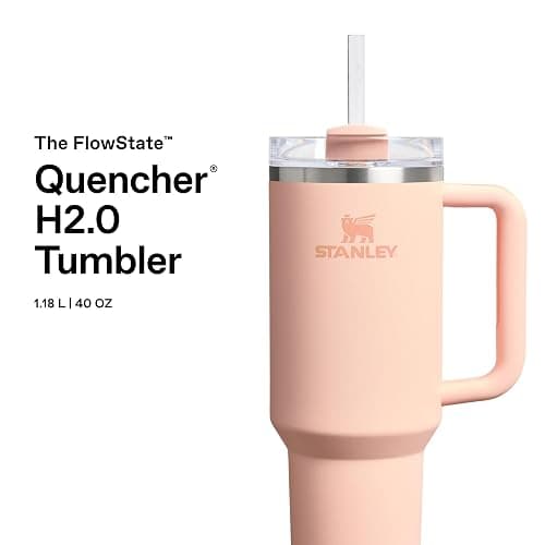 STANLEY Quencher H2.0 Flowstate Tumbler 1.2L - Cold for 11 Hours - Iced for 48 Hours - Metal Water Bottle with Straw, Handle and Lid - Dishwasher Safe - Travel Mug for Cold Drinks - Orange Cream thumbnail 3