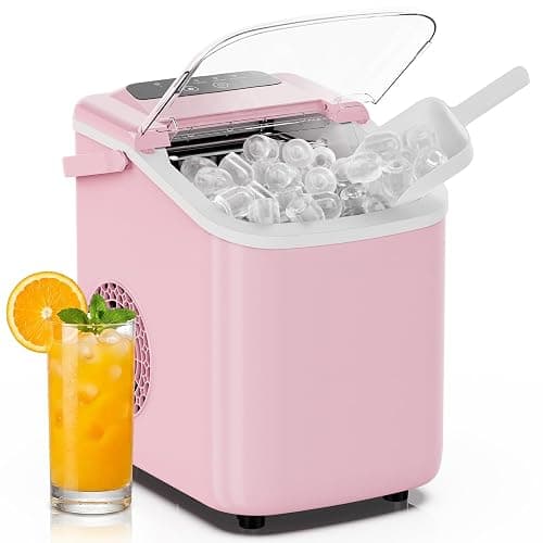DUMOS Ice Maker Countertop, Ice Machine with Portable Handle, Basket and Scoop, 26lbs Daily, 9 Bullet Cubes in 6-8 Mins, Auto-Cleaning for Home, Kitchen, Office, Outdoors, RV Camping - Image 1