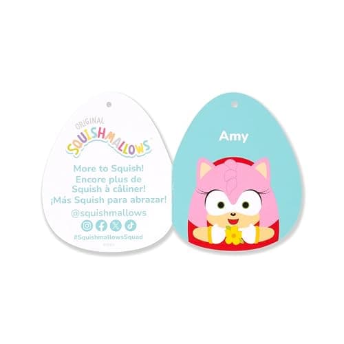 Squishmallows Original 14in “Sonic The Hedgehog” Amy Rose Holding Flowers Plush (Large) thumbnail 7
