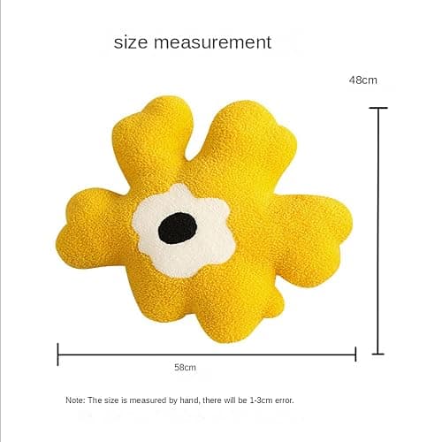 conrtems Sofa Pillow Waist Cushion Back Plush Flower Special-Shaped Pillow All-Match Girl Heart Creative Pillow. (Blue and White) thumbnail 3