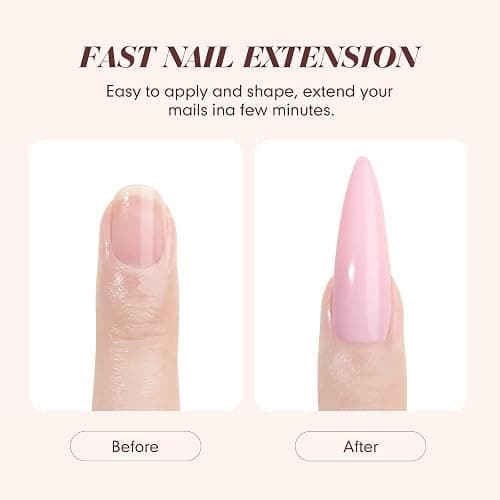 Saviland Acrylic Nail Kit, 3 Colors Pink Nude Clear Acrylic Powder and Liquid with Brush, Froms Dappen Dish Set for Nail Extensions & Manicures thumbnail 3