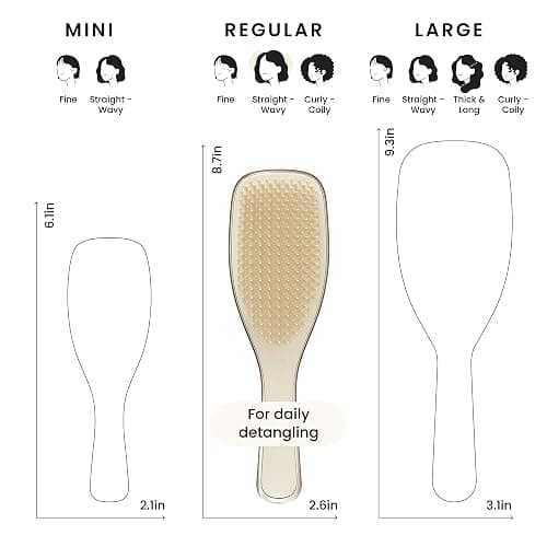 Tangle Teezer Chrome Ultimate Detangler Brush for Wet & Dry Hair, Eliminates Knots & Reduces Breakage for Straight to Curly Hair Types, Champagne Gold thumbnail 7