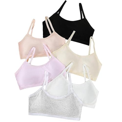 Herepai Big Girls' Adjustable Training Bra Cotton Bras Wireless Light Padded 10-16 Years - Image 1